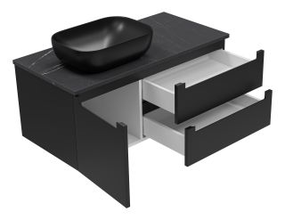 Подвесная тумба под раковину Brevita Cargo CAR-01100-021П2Я 100см чёрный